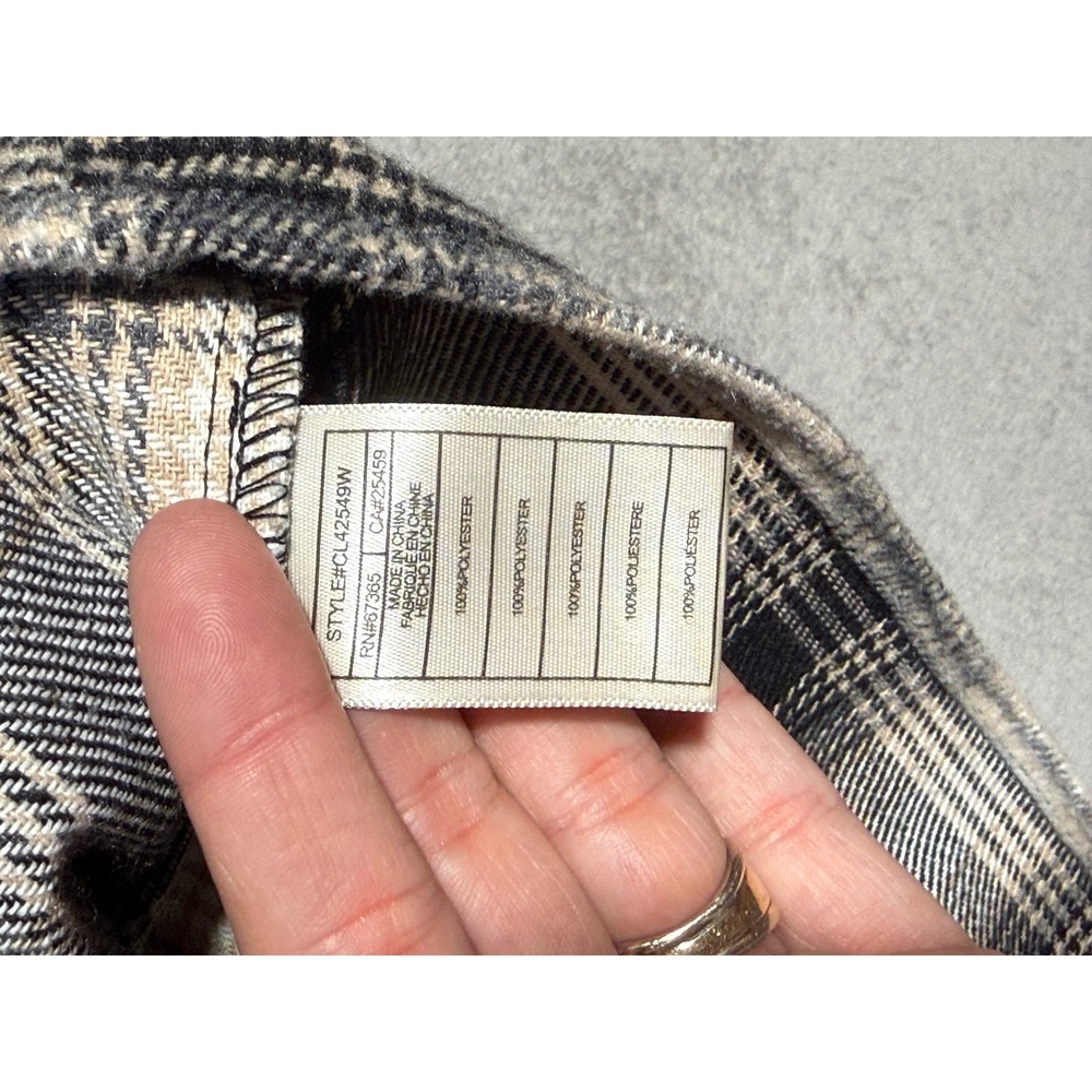 Women's Steve Madden Plaid Jacket Black Tan Cream Flannel Jacket CL42549W M - Picture 5 of 9